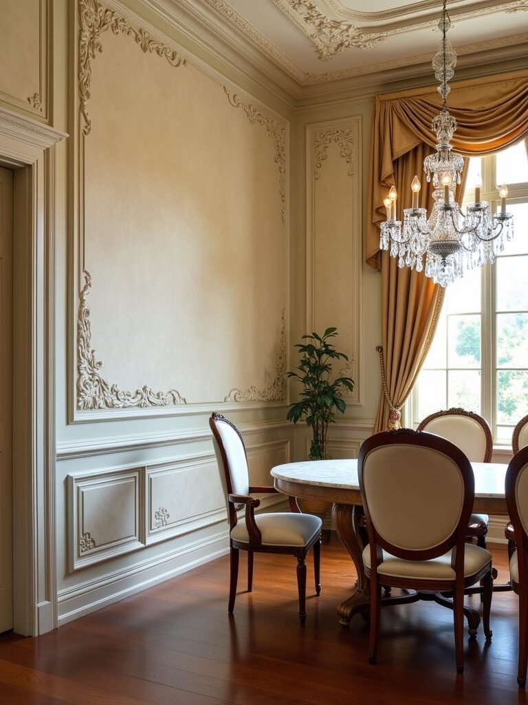 Elegant Paint Techniques on Dining Room Walls