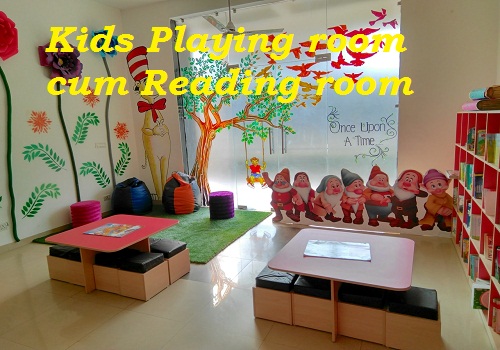 This image reflects the design idea of kids playing room cum reading room
