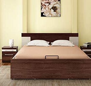 GODREJ INTERIO Contrast Engineered Wood Queen Full Hydraulic Bed (Finish Color – Acacia), Brown