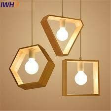 Lycor_ 3 Sequential Lights Hexagon Wooden Hanging Light for Bedroom,Club,Restaurant,Kitchen