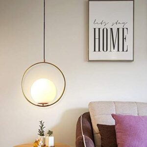 Lyse Decor Metal Gold Glob Hanging Pendant Light Lamp for Bedroom,Living Room, Dinning Room