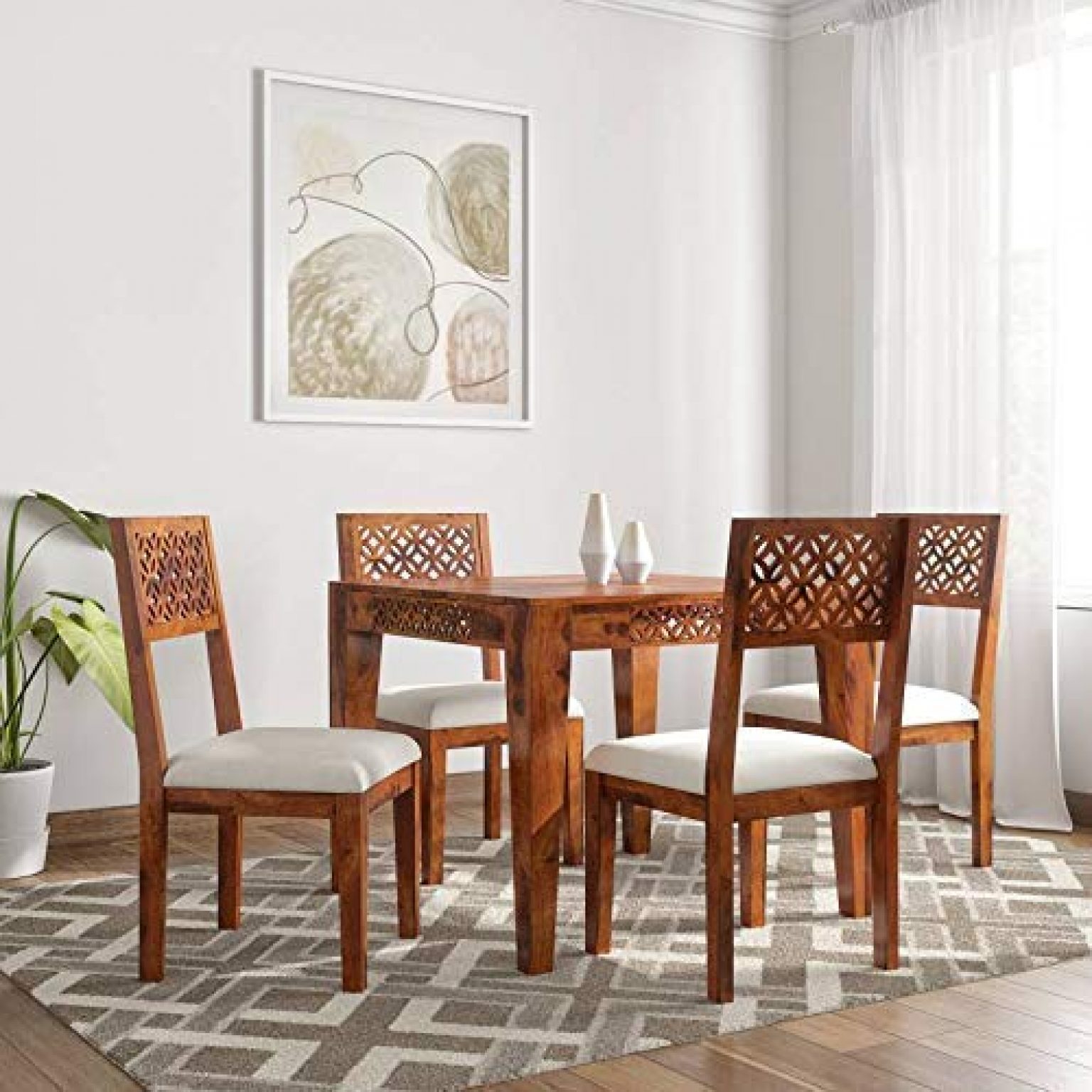 4 Seater Dining Table Set with Modern Designs - ShopinRoom