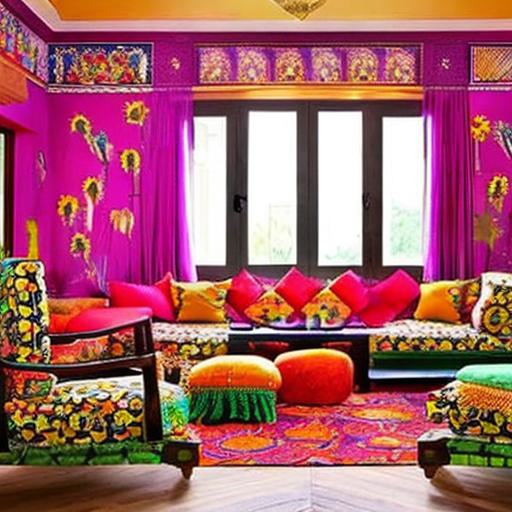 Vibrant Indian Inspired Interior Design of a home