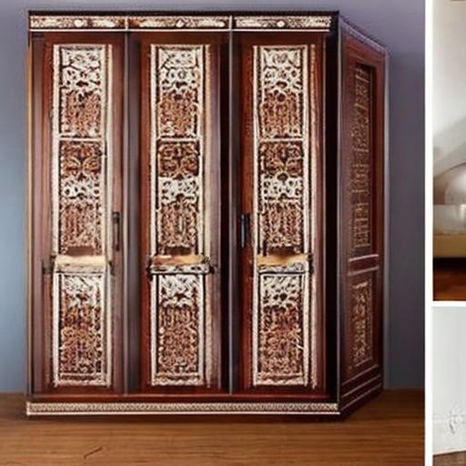 Traditional motifs on Indian cabinets and wardrobes