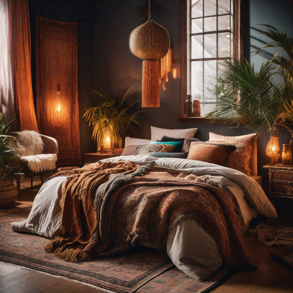 Bohemian-Style Indian Bedroom Decor lighting style