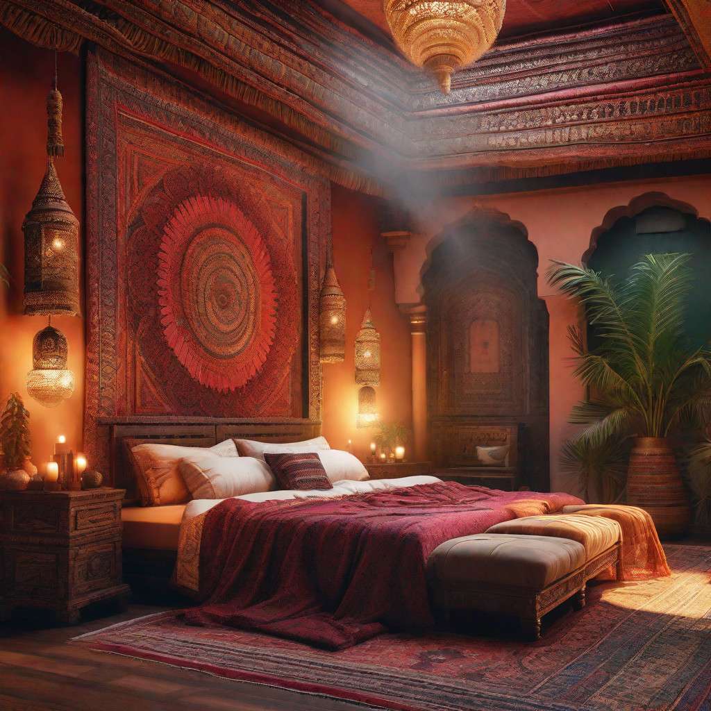 Bohemian-style Indian bedroom decor