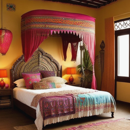 Bohemian-Style Indian Bedroom Decor room color