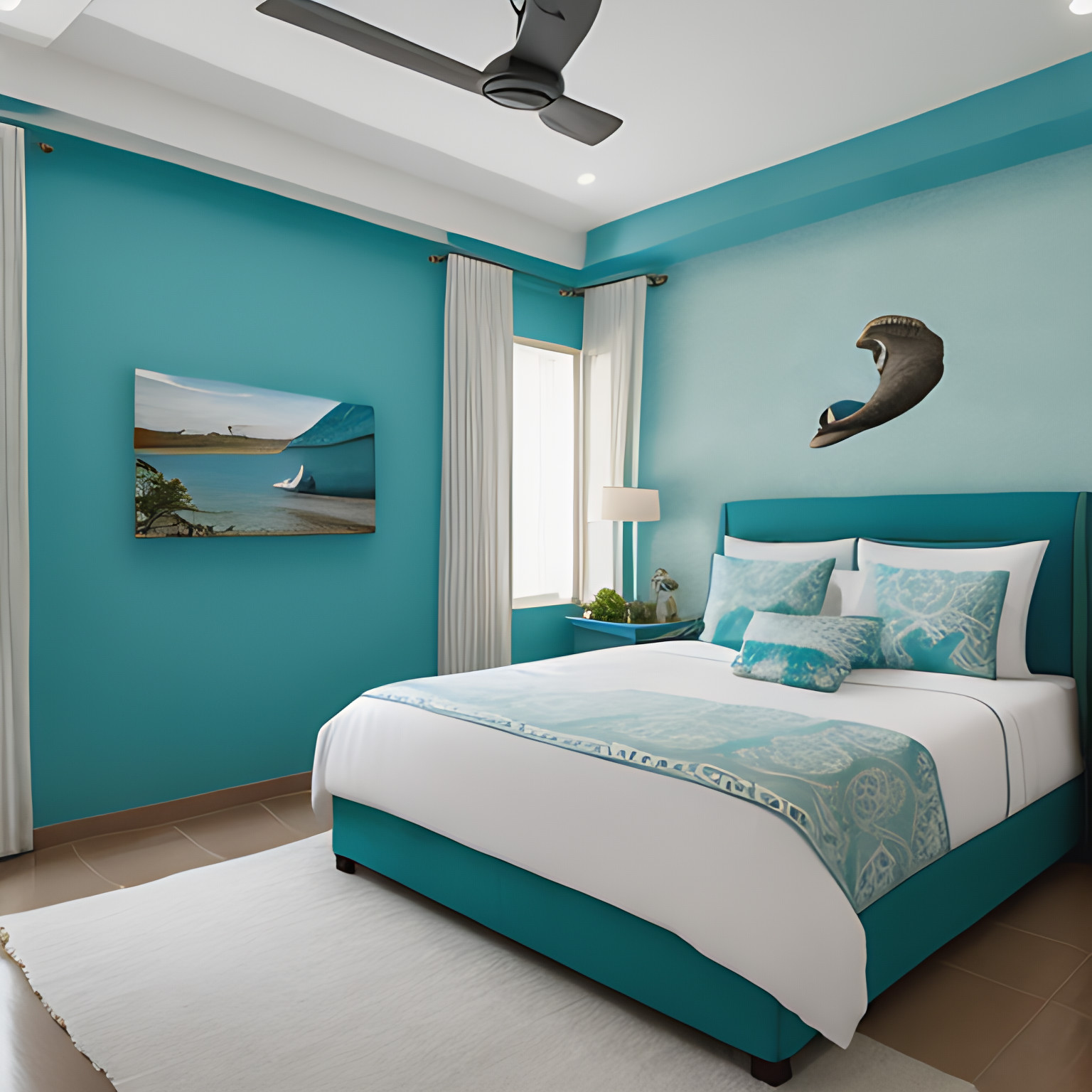 Beauty of coastal-themed bedroom design in India