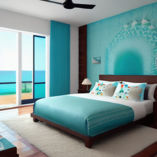 artwork accessories of coastal-themed bedroom design in India