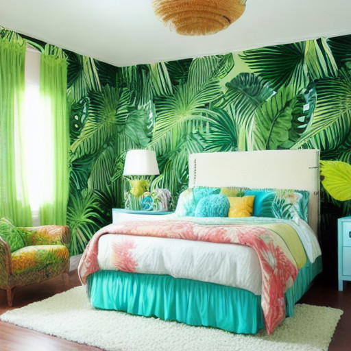 tropical-themed bedroom design ideas