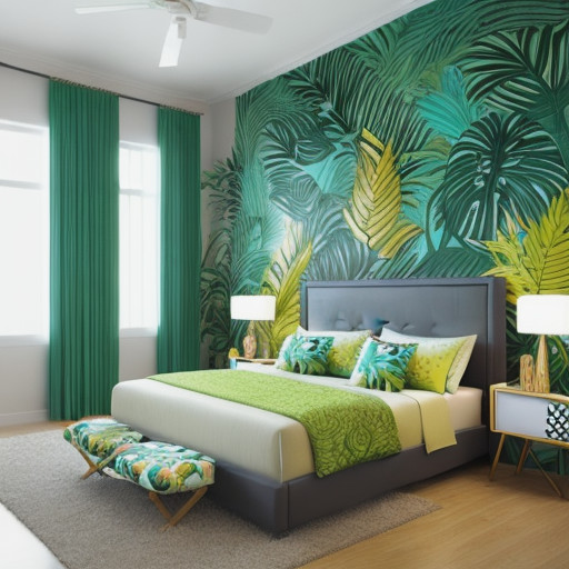 a tropical-themed bedroom design ideas