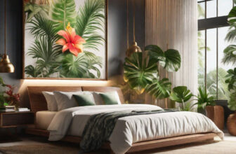 Tropical-themed bedroom design
