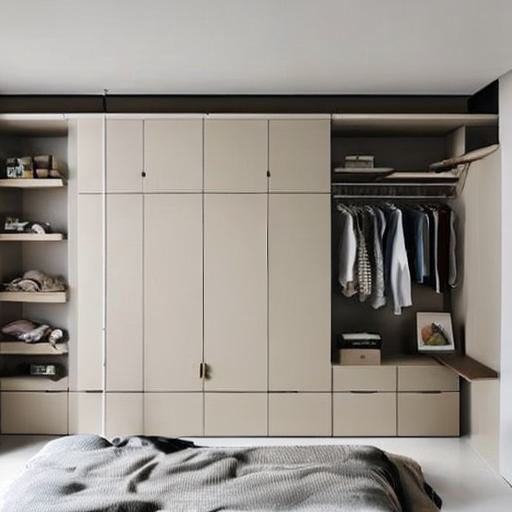 vertical space organization in small bedroom