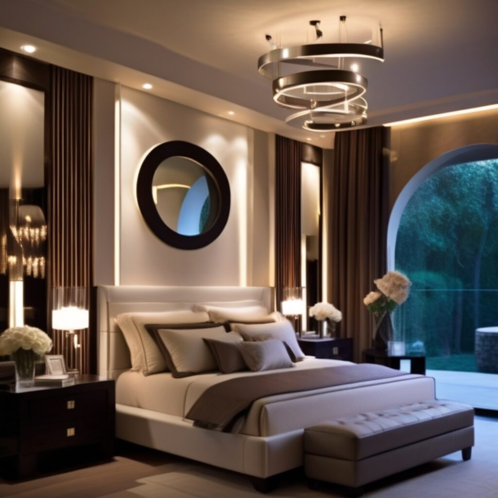 A modern Romantic bedroom Lighting ideas solution