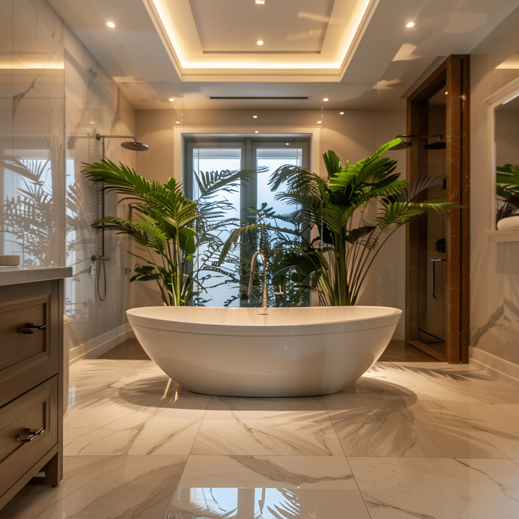 natural elements in master bathroom design