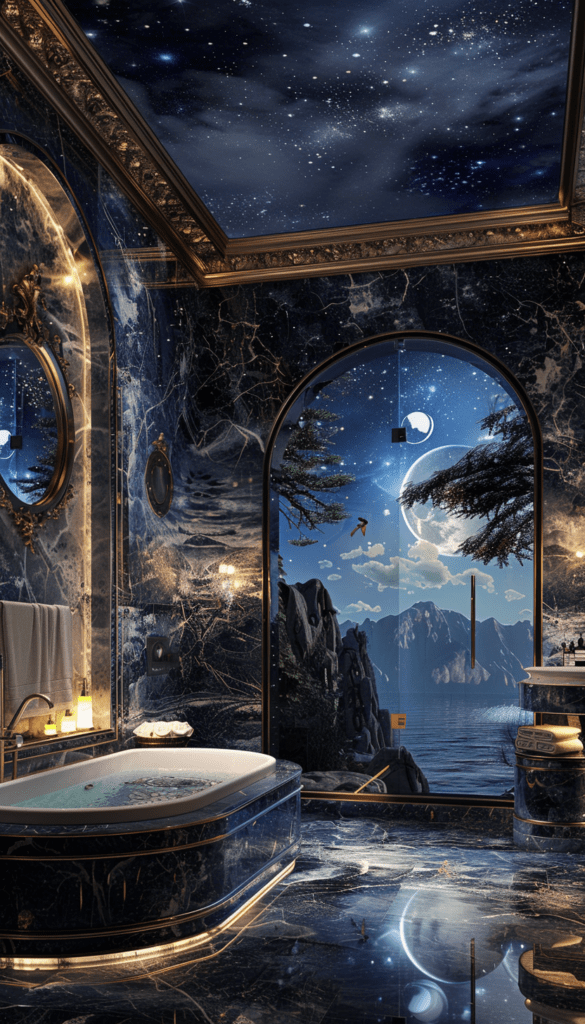 imaginary futuristic master bathroom