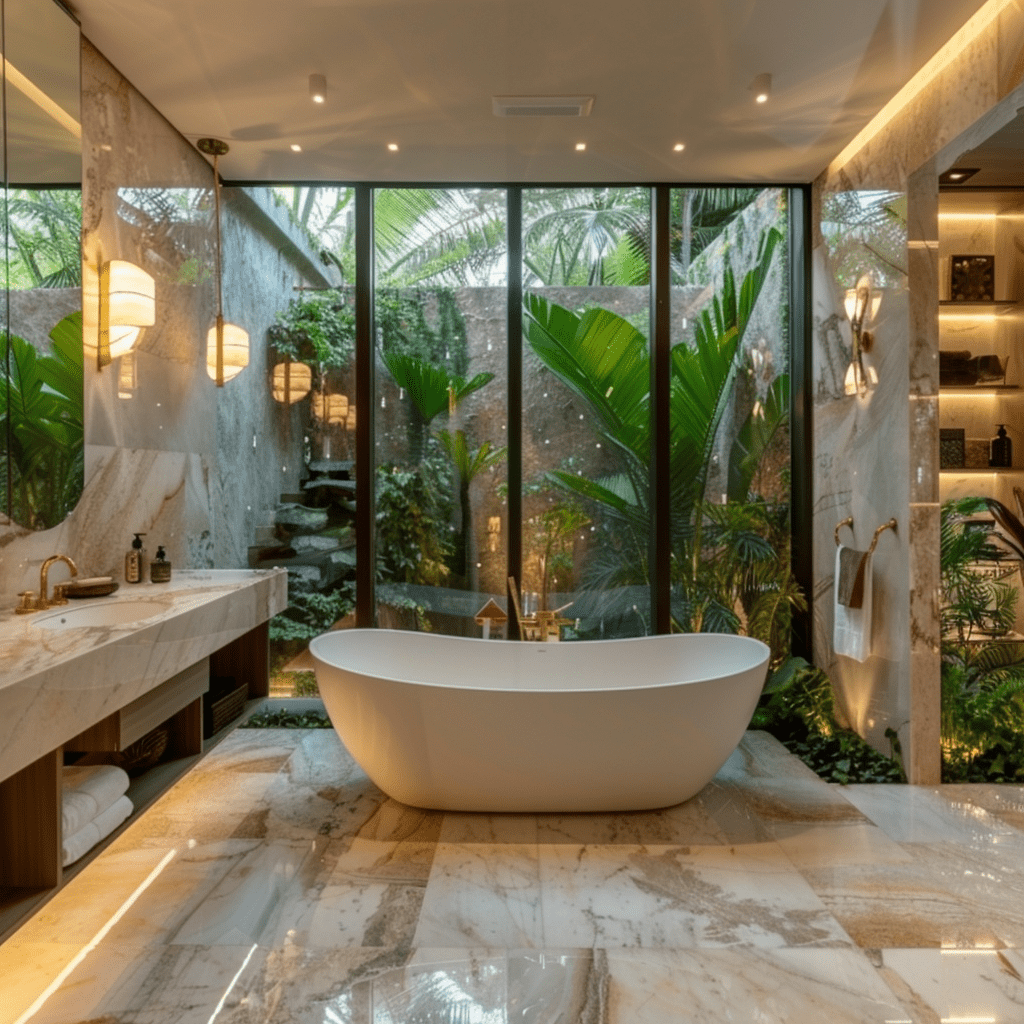 eco friendly master bathroom