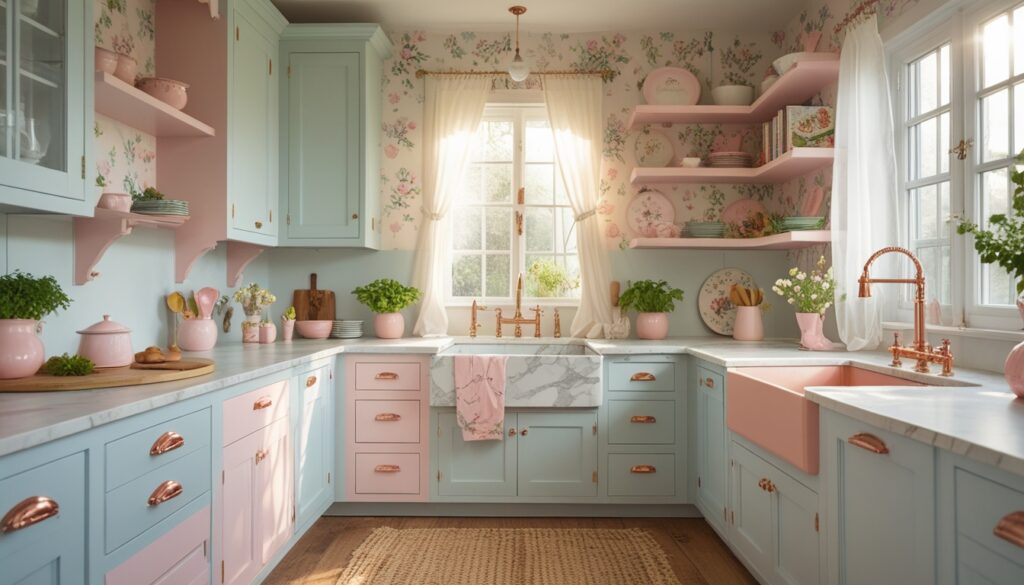 Soft Pastels Color For Kitchen Cabinet: A Touch of Whimsy