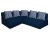 Aart Store L Shape Sofa Com Bed for Home with 5 Cushion Perfect for Guest (Blue)