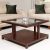 Balaji Furniture wooden square coffee centre table with glass top for living room
