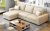 Casaliving – Rolando L Shape Fabric Left Side Sofa for Living Room with 2 Puffy (Cream)