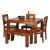 Craftswood Solid Sheesham Wood 4 Seater Dining Table with 3 Chairs & 1 Bench, 4 Seater Wooden Dining Table Dining Room Set with Chairs for Living Room, Home, Hall, Hotel, Restaurant (Honey Finish)