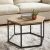 D Obair Iron and Engineered Wood Hexagon Metal Center Coffee Table for Living Room and Drawing Room (Black and Brown)