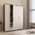 Hekami interiors 4 Doors Wardrobe (White high Gloss + Walnut)