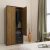 Home Centre Quadro Brown Engineered Wood Two Door Wardrobe with Mirror – 95.2 cm x 53 cm x 202.5 cm