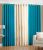 GONATURS Polyresin Solid Curtain, 7 Feet, Aqua-Cream, Pack Of 3, Lined(Lined)