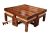 Sheesham Wood Polished Contemporary Center Table with 4 Stools and Cream Cushions for Living Room by MV Furniture