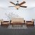 MV Furniture Solid Sheesham Wood Wooden 5 Seater Sofa Set for Living Room | 3+1+1 Sofa Set with Cream Cushions (Walnut Finish)