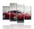 Meigan Art- 4 Pieces Red Sports Car Wall Art Picture Home Decoration Living Room Canvas Print Painting Wall picture