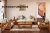 SS WOOD FURNITURE Sheesham Wood 5 Seater Crossia Sofa Set with Cushion for Living Room | 3+1+1 Sofa Set | Walnut Finish